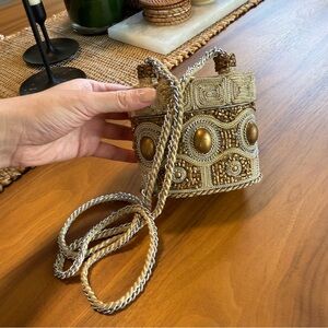 Beaded Gold and Silver Handbag
